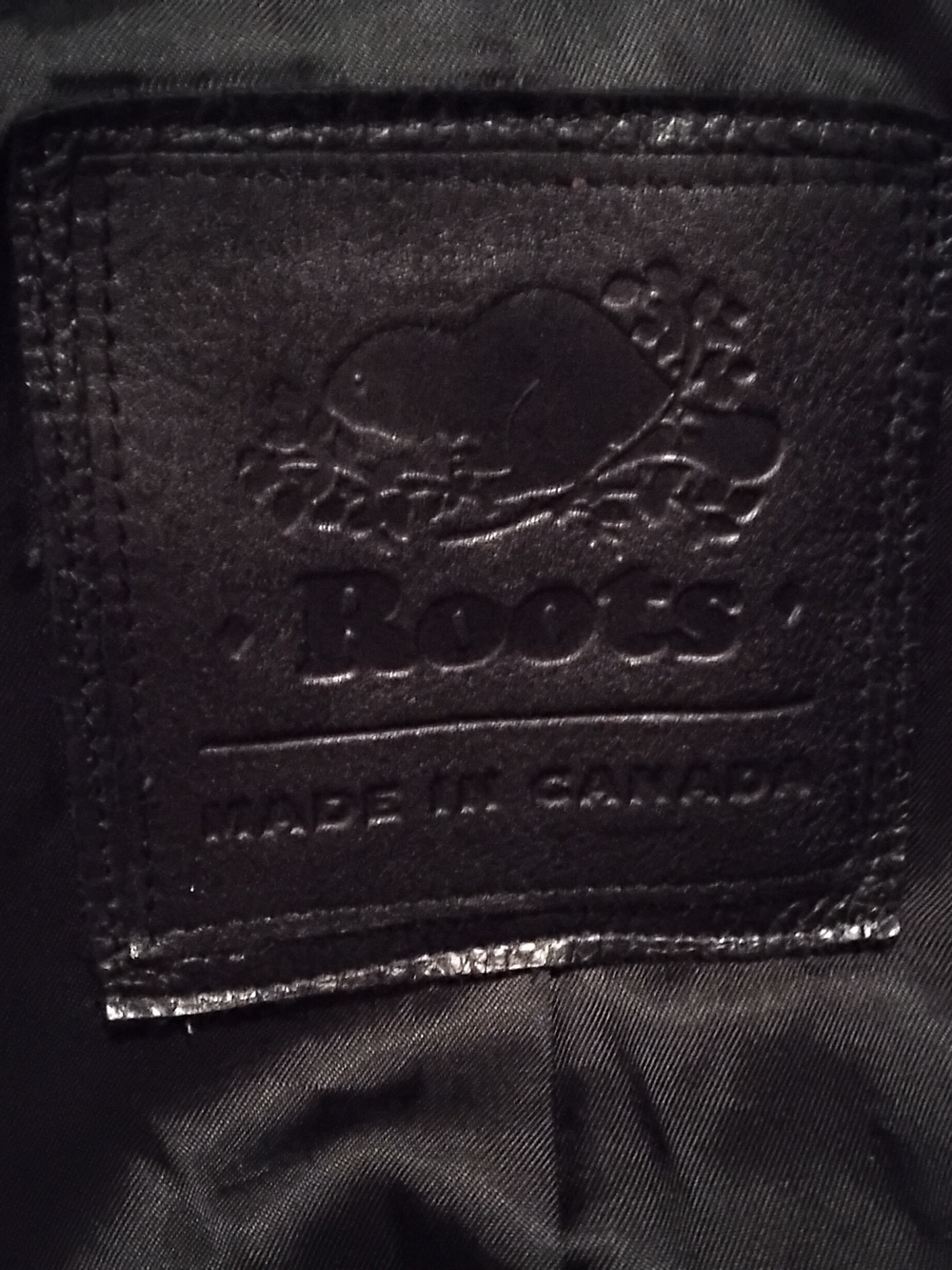 Roots Black Leather Moto Bomber Jacket - Picture 2 of 3